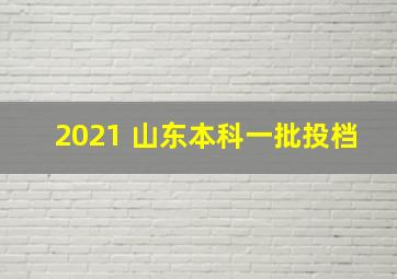 2021 山东本科一批投档